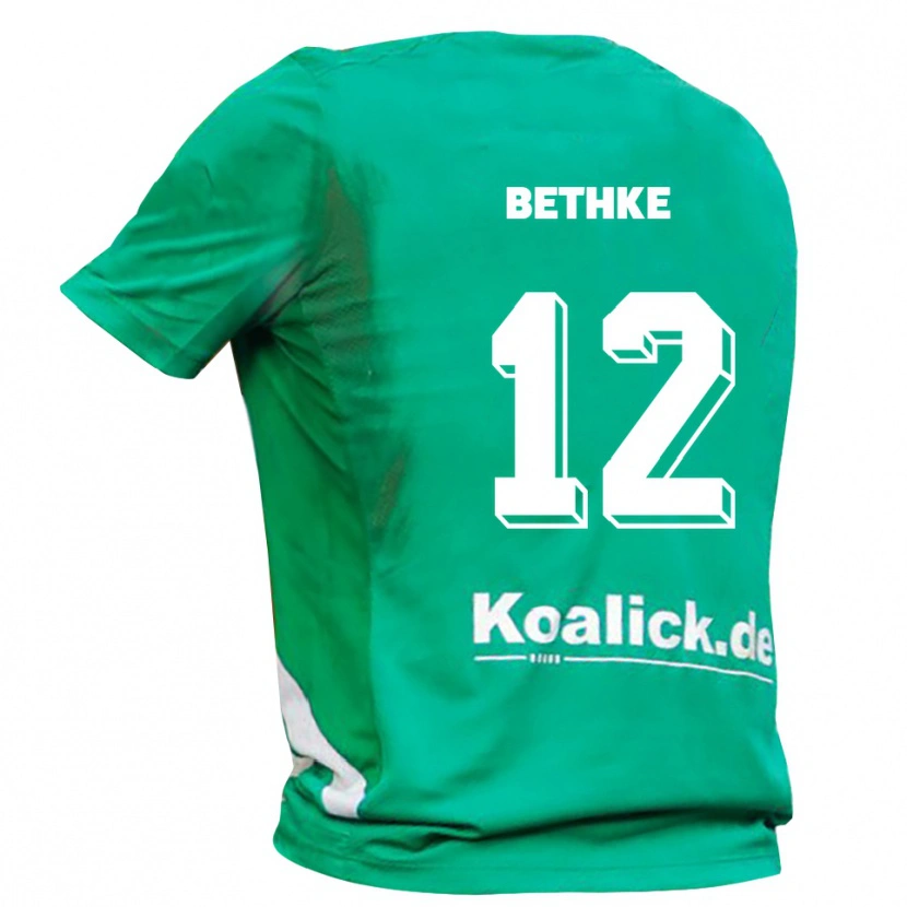 Danxen Kobiety Elias Bethke #12 Zielony Biały Koszulka Bramkarska 2025/26
