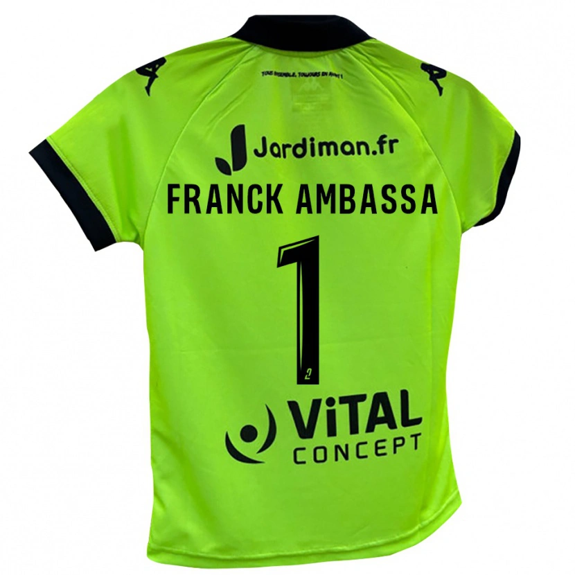 Danxen Kobiety Gaspard Franck Ambassa #1 Neonowy Zielony Koszulka Bramkarska 2025/26