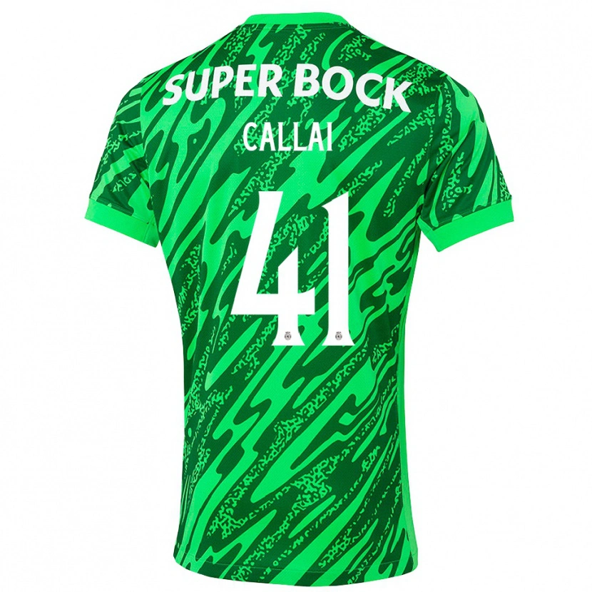 Danxen Kobiety Diego Callai #41 Zielony Biały Koszulka Bramkarska 2025/26