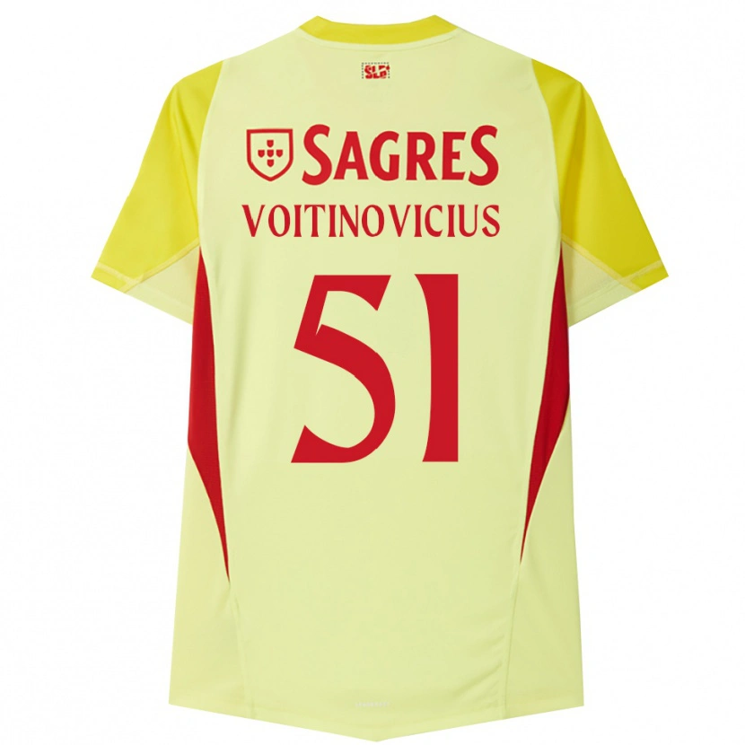 Danxen Kobiety Arnas Voitinovičius #51 Żółty Czerwony Koszulka Bramkarska 2025/26