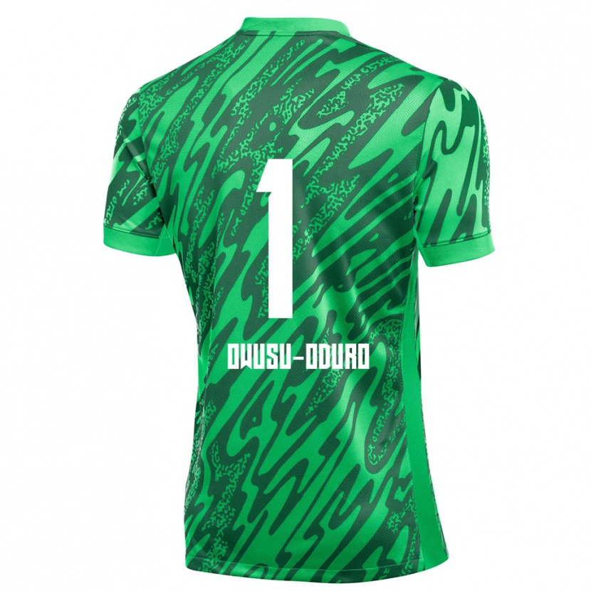Danxen Kobiety Rome Jayden Owusu-Oduro #1 Zielony Biały Koszulka Bramkarska 2025/26