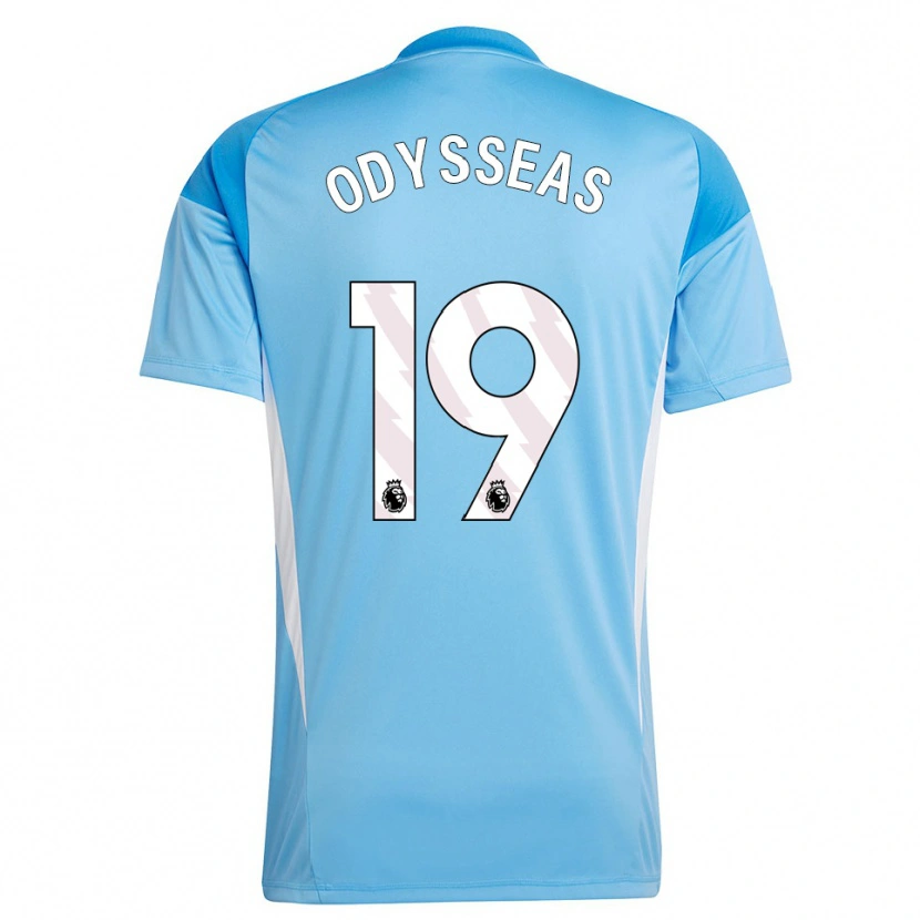 Danxen Kobiety Odysseas Vlachodimos #19 Niebieski Biały Koszulka Bramkarska 2025/26