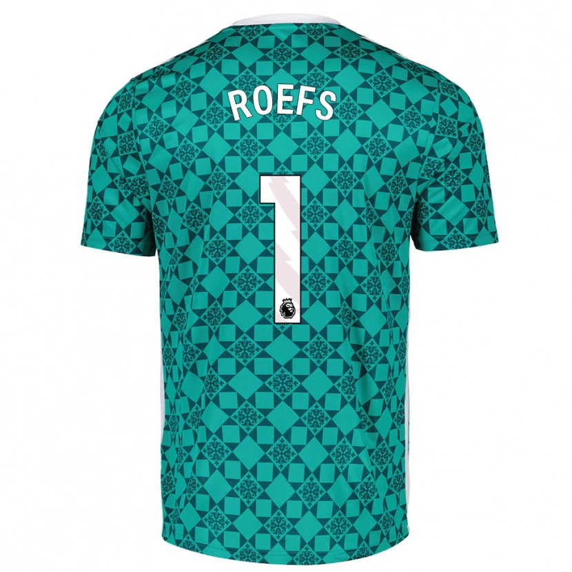 Danxen Kobiety Robin Roefs #1 Zielony Biały Koszulka Bramkarska 2025/26