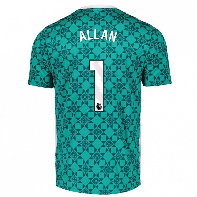 Danxen Kobiety Isaac Allan #1 Zielony Biały Koszulka Bramkarska 2025/26