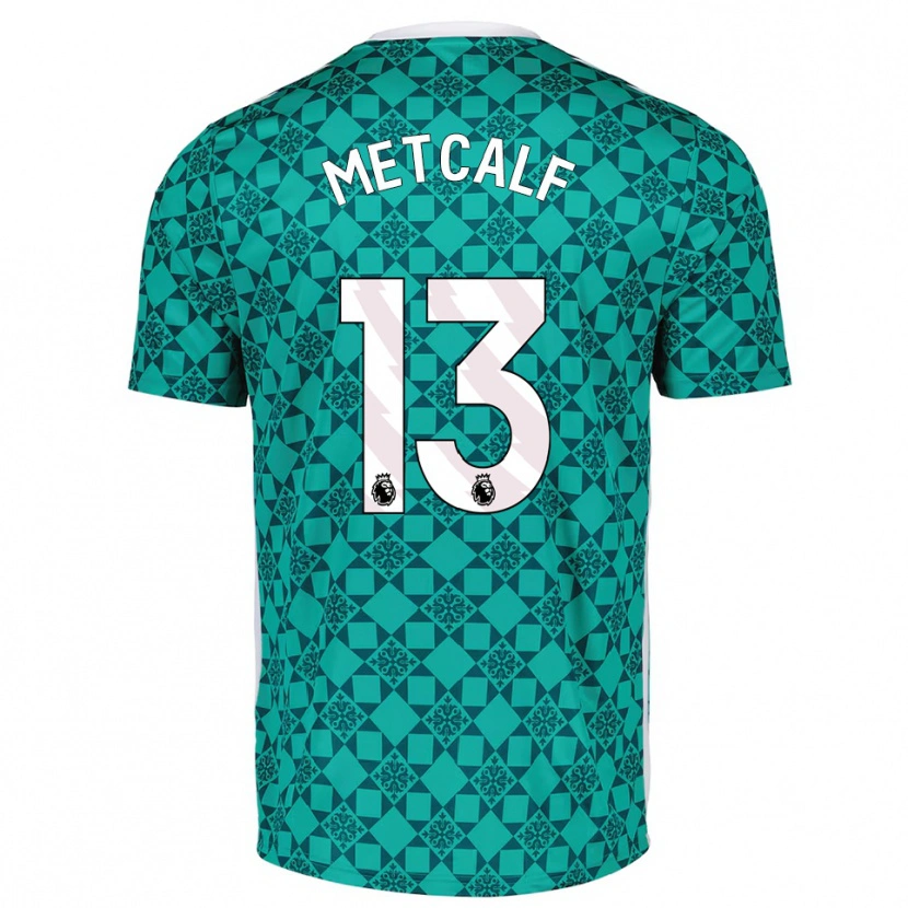 Danxen Kobiety Ben Metcalf #13 Zielony Biały Koszulka Bramkarska 2025/26