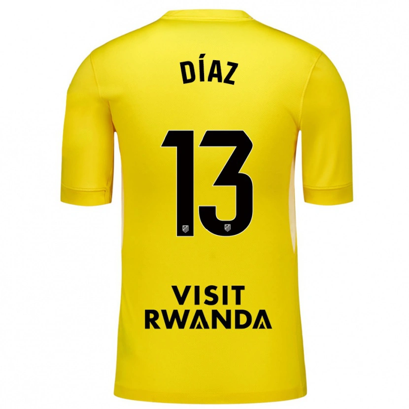 Danxen Kobiety Diego Díaz #13 Żółto Czarny Koszulka Bramkarska 2025/26