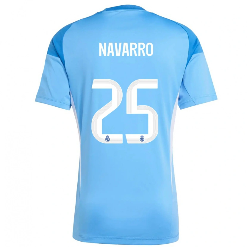 Danxen Kobiety Javier Navarro #25 Błękitny Biały Koszulka Bramkarska 2025/26