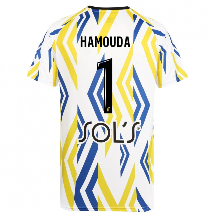 Danxen Kobiety Adel Hamouda #1 Biało Czerwono Niebieski Koszulka Bramkarska 2025/26