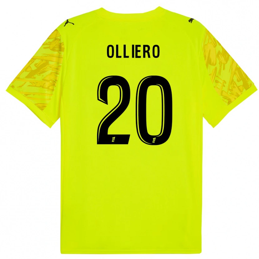 Danxen Kobiety Alexandre Olliero #20 Fluorescencyjnie Zielono Żółty Koszulka Bramkarska 2025/26