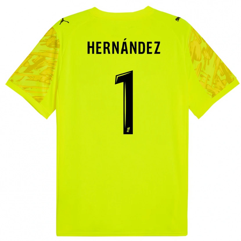 Danxen Kobiety Melvin Hernández #1 Fluorescencyjnie Zielono Żółty Koszulka Bramkarska 2025/26