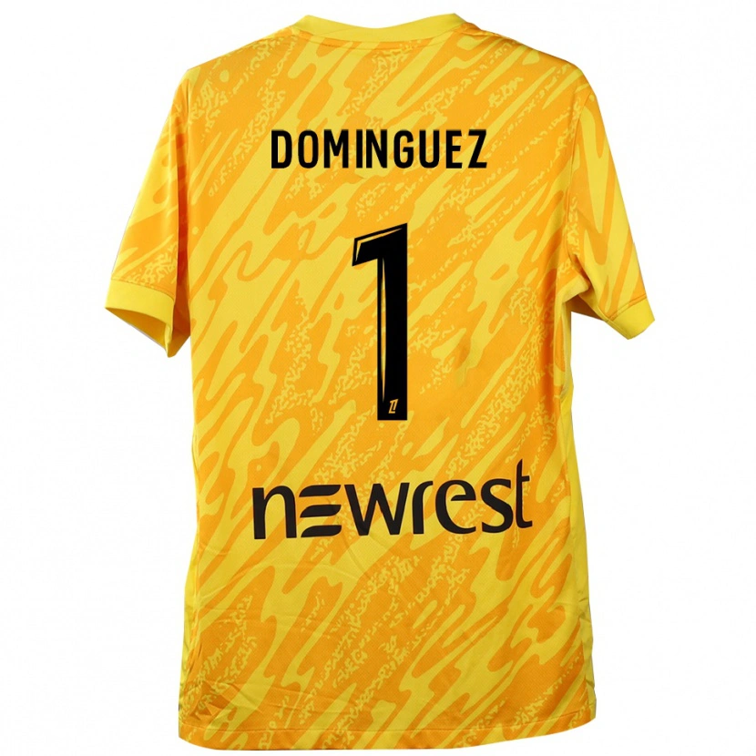Danxen Kobiety Álex Domínguez #1 Żółto Czarny Koszulka Bramkarska 2025/26