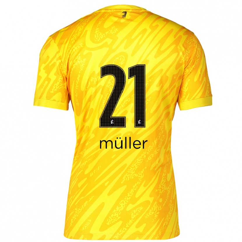 Danxen Kobiety Florian Müller #21 Żółty Czarny Koszulka Bramkarska 2025/26