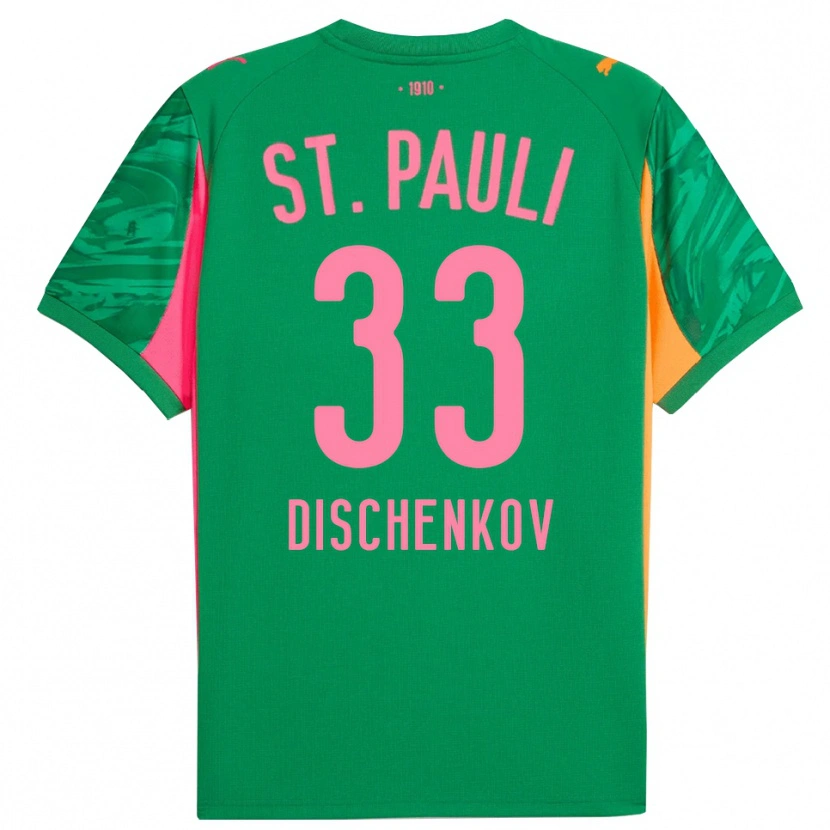 Danxen Kobiety Dimitri Dischenkov #33 Zielony Pomarańczowy Różowy Koszulka Bramkarska 2025/26