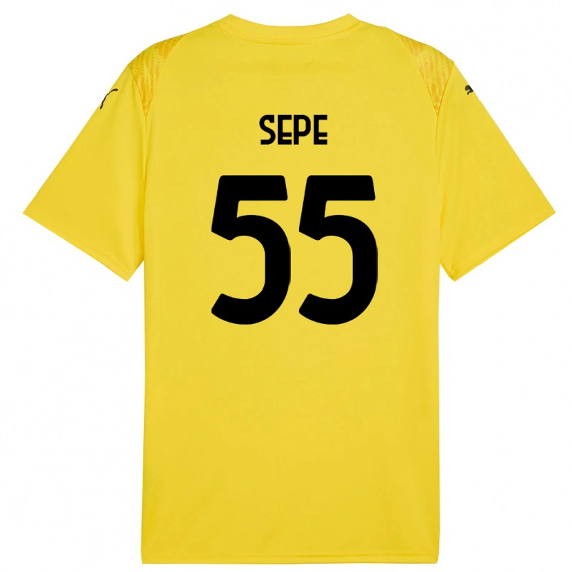 Danxen Kobiety Luigi Sepe #55 Żółty Czarny Koszulka Bramkarska 2025/26