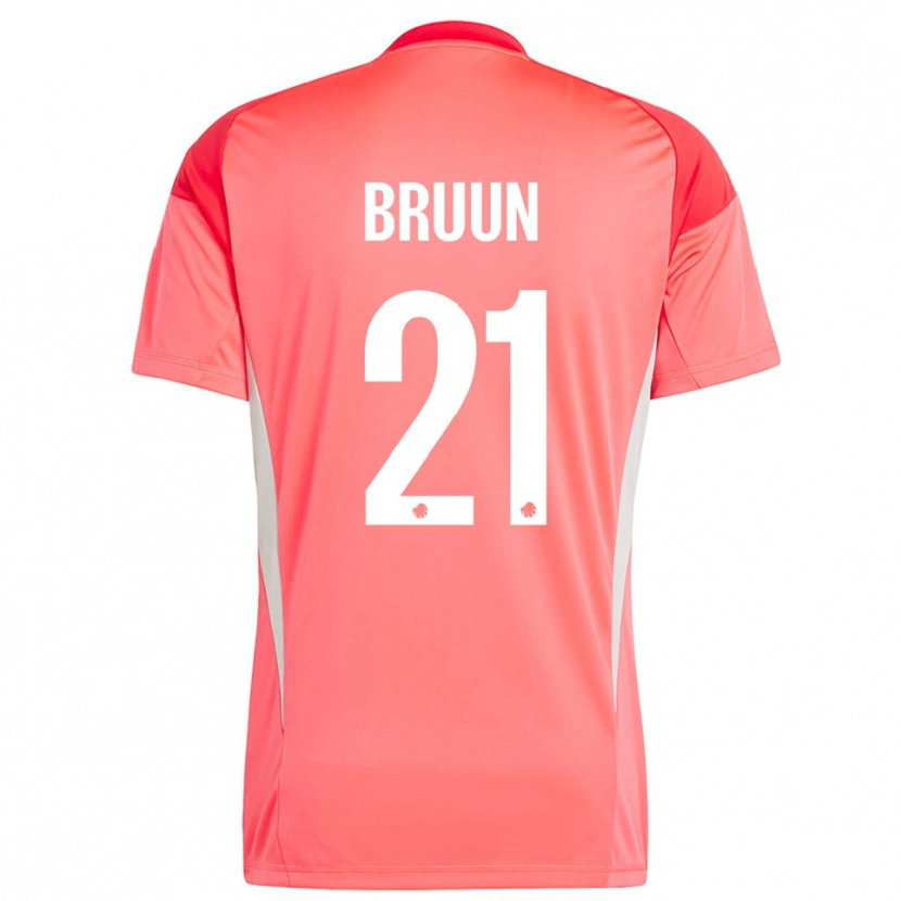 Danxen Kobiety Alfred Bruun #21 Czerwony Biały Koszulka Bramkarska 2025/26