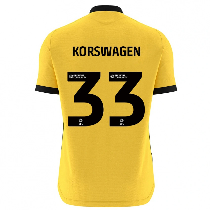 Danxen Kobiety Mattijis Korswagen #33 Czarny Żółty Koszulka Bramkarska 2025/26