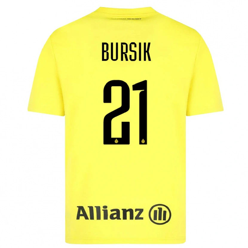 Danxen Kobiety Josef Bursik #21 Żółty Czarny Koszulka Bramkarska 2025/26