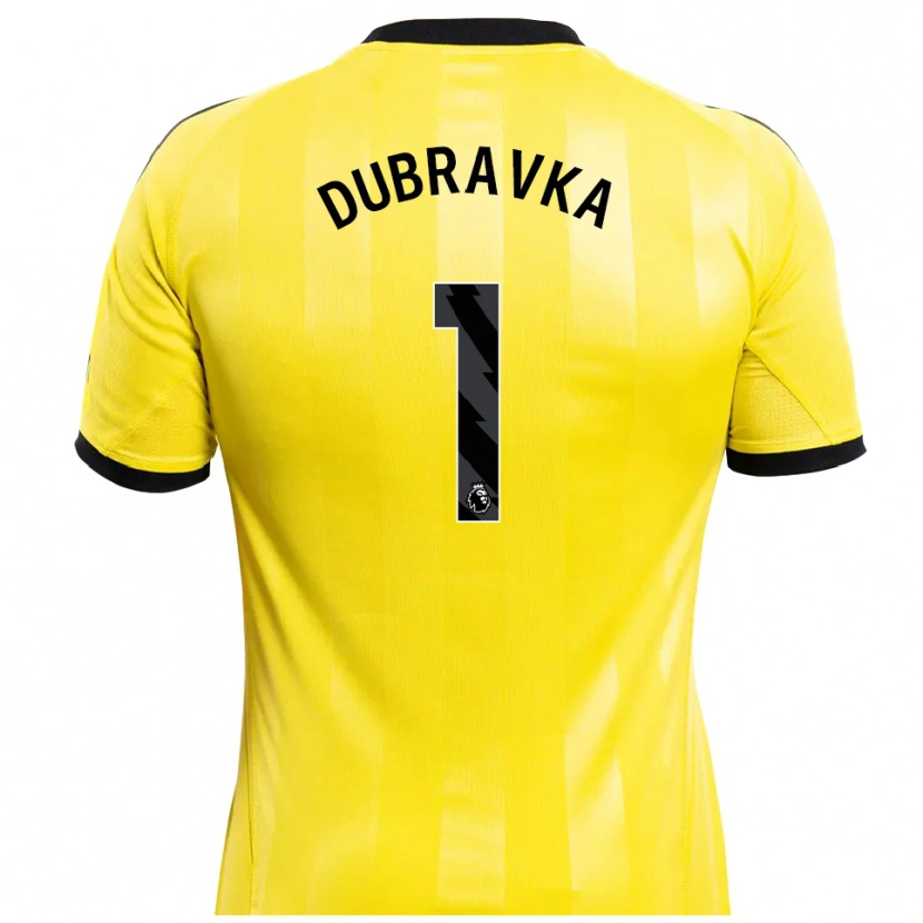Danxen Kobiety Martin Dúbravka #1 Żółty Czarny Koszulka Bramkarska 2025/26