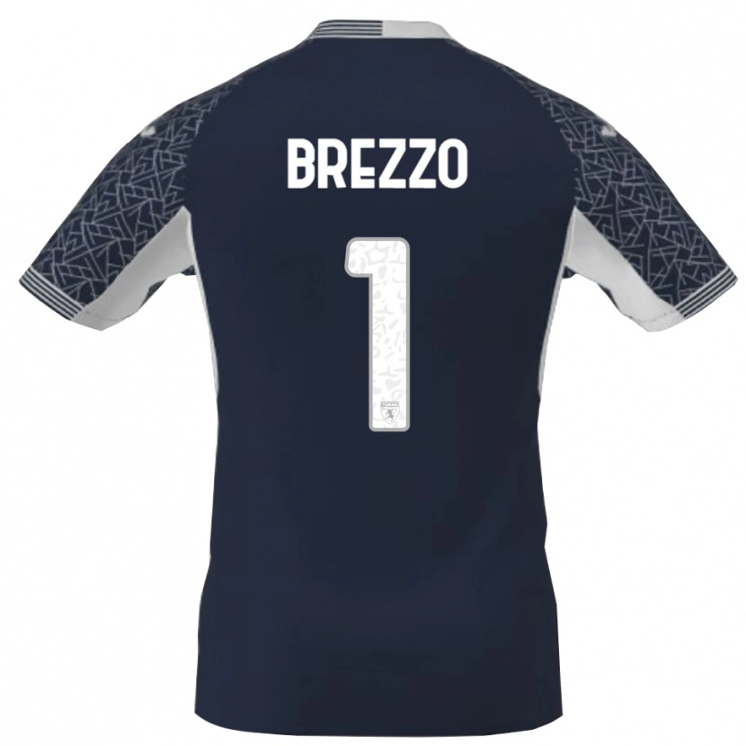 Danxen Kobiety Matteo Brezzo #1 Niebieski Czarny Biały Koszulka Bramkarska 2025/26