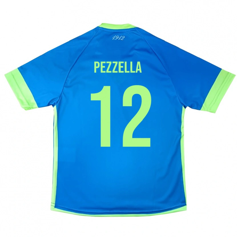 Danxen Kobiety Giuseppe Pezzella #12 Niebieskozielony Żółty Koszulka Bramkarska 2025/26