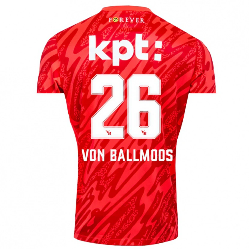 Danxen Kobiety David von Ballmoos #26 Czerwony Biały Koszulka Bramkarska 2025/26