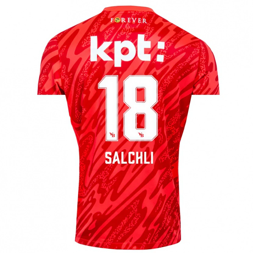Danxen Kobiety Ruben Salchli #18 Czerwony Biały Koszulka Bramkarska 2025/26