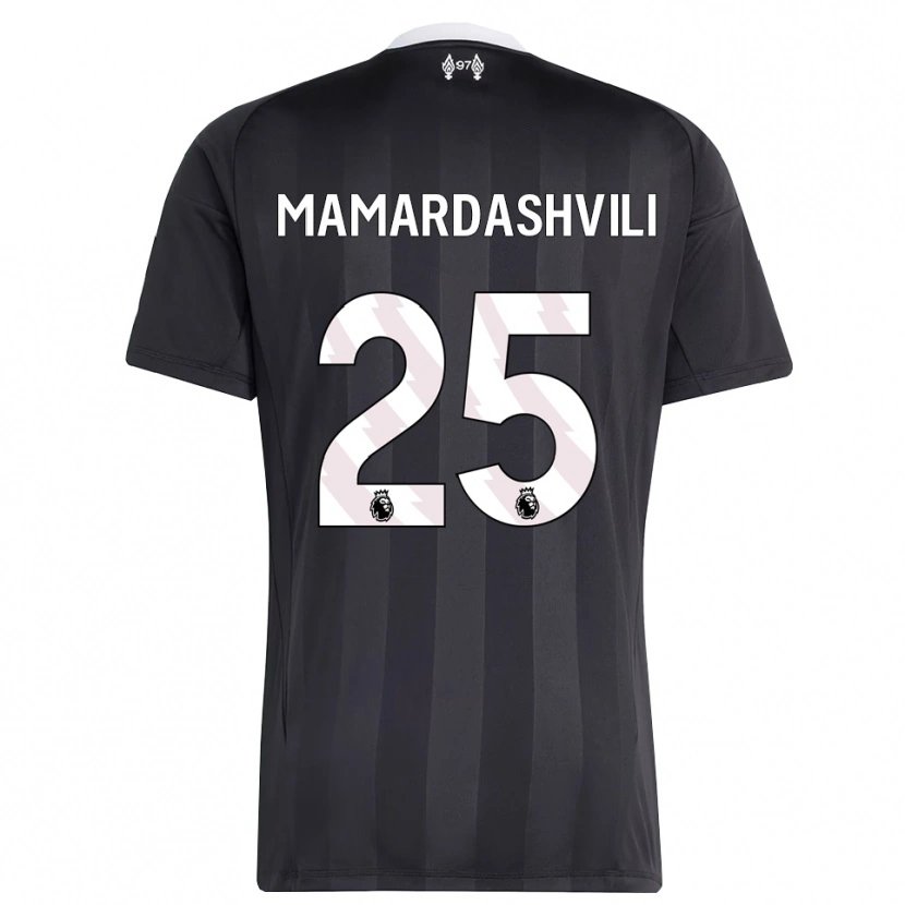 Danxen Kobiety Giorgi Mamardashvili #25 Czarny Biały Koszulka Bramkarska 2025/26