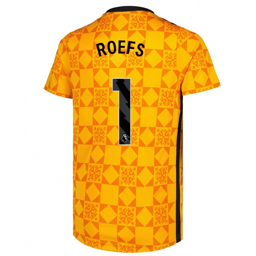 Danxen Kobiety Robin Roefs #1 Żółty Czarny Koszulka Bramkarska 2025/26