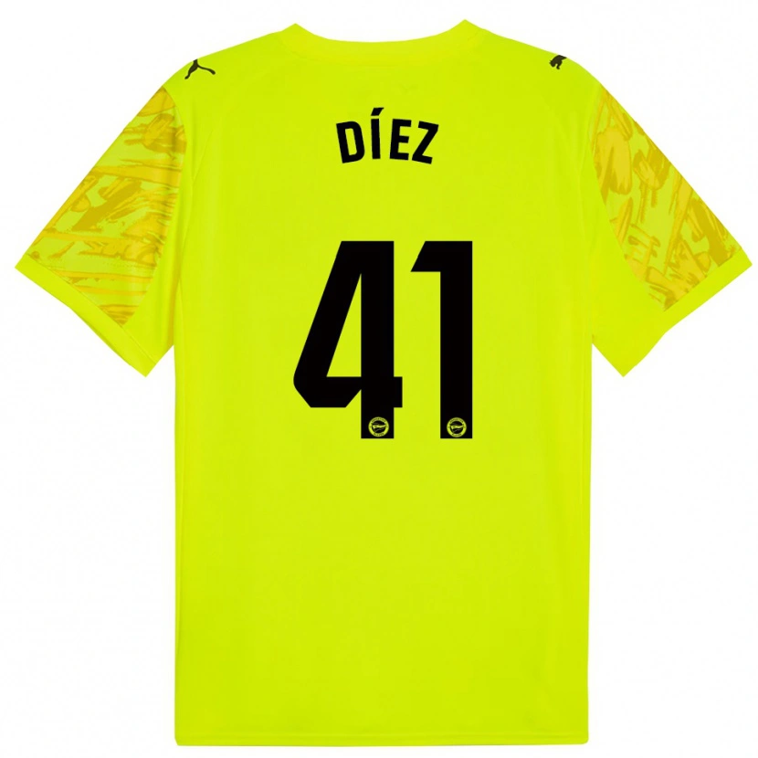 Danxen Kobiety Victor Díez #41 Żółto Czarny Koszulka Bramkarska 2025/26
