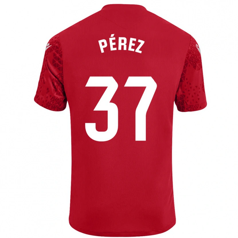 Danxen Kobiety David Pérez #37 Czerwono Biały Koszulka Bramkarska 2025/26