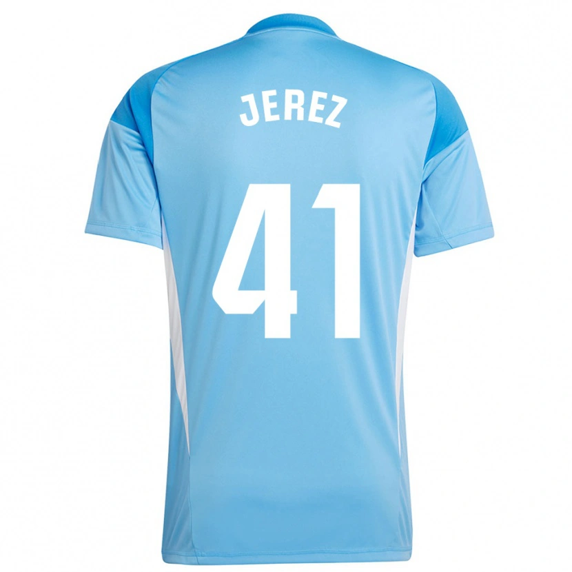 Danxen Kobiety Adrián Jerez #41 Jasno Błękitny Biały Koszulka Bramkarska 2025/26