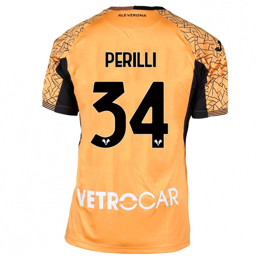 Danxen Kobiety Simone Perilli #34 Pomarańczowy Czarny Biały Koszulka Bramkarska 2025/26
