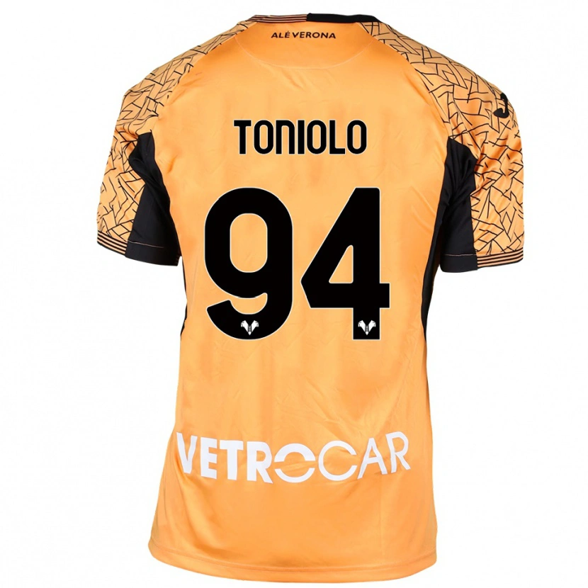 Danxen Kobiety Giacomo Toniolo #94 Pomarańczowy Czarny Biały Koszulka Bramkarska 2025/26
