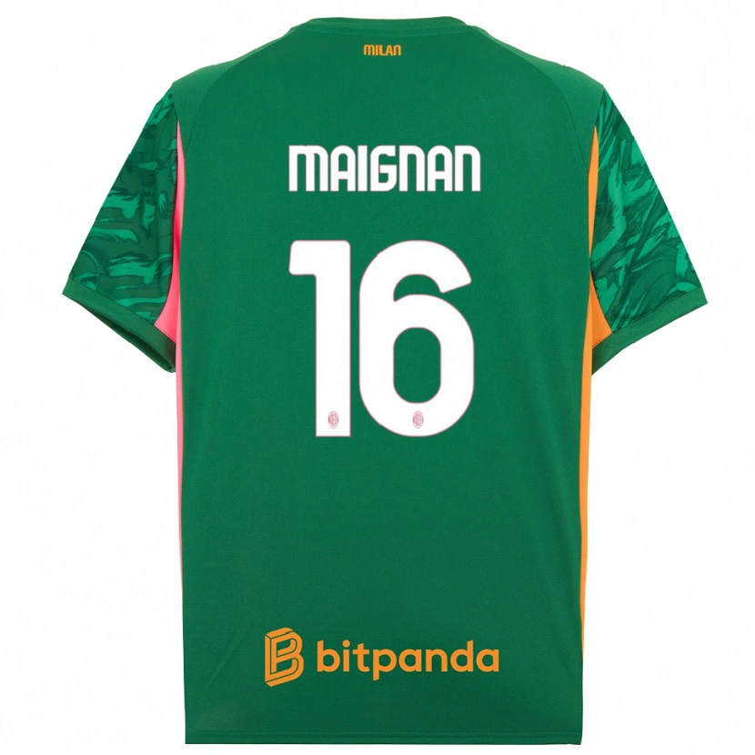 Danxen Kobiety Mike Maignan #16 Zielony Pomarańczowy Różowy Koszulka Bramkarska 2025/26