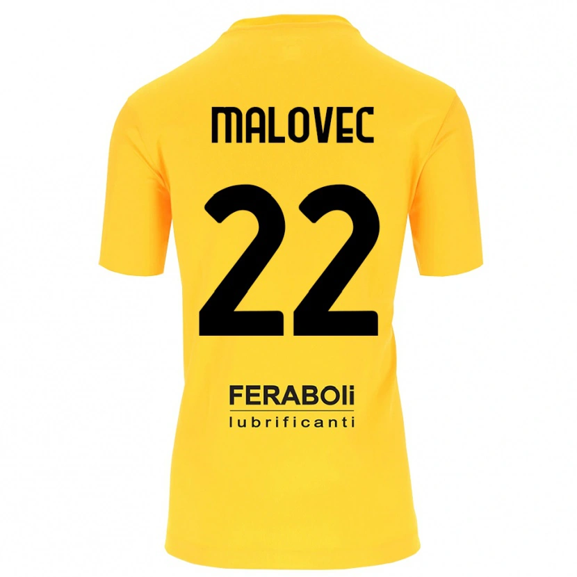 Danxen Kobiety Adrian Malovec #22 Żółty Czarny Koszulka Bramkarska 2025/26