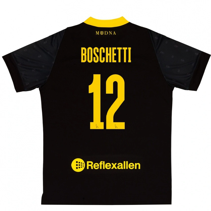 Danxen Kobiety Matteo Boschetti #12 Czarny I Żółty Koszulka Bramkarska 2025/26