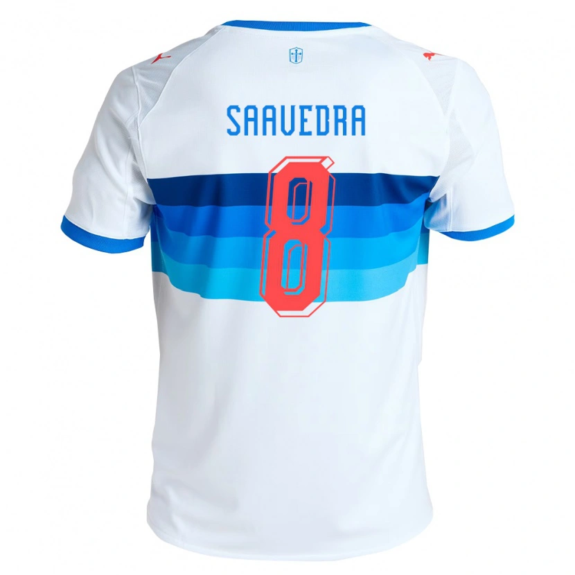 Danxen Dzieci Ignacio Saavedra #8 Biały Błękitny Domowa Koszulka 2026/27 Koszulki Klubowe