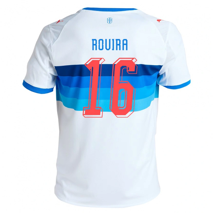 Danxen Dzieci Brayan Rovira #16 Biały Błękitny Domowa Koszulka 2026/27 Koszulki Klubowe