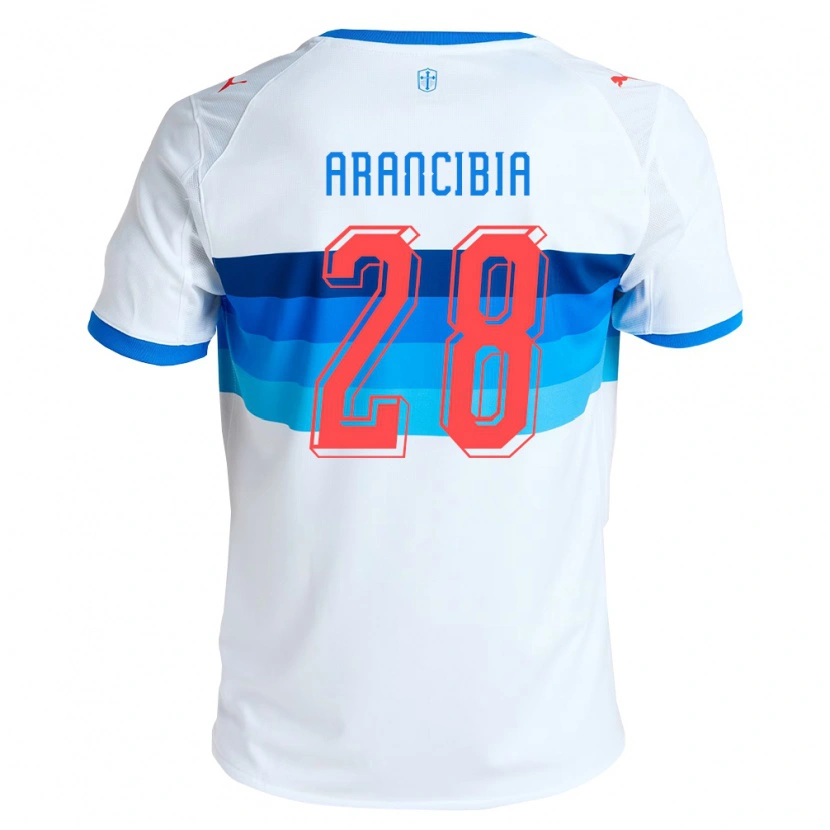 Danxen Dzieci Francisco Arancibia #28 Biały Błękitny Domowa Koszulka 2026/27 Koszulki Klubowe
