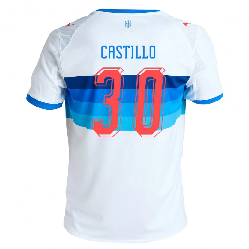 Danxen Dzieci Nicolas Castillo #30 Biały Błękitny Domowa Koszulka 2026/27 Koszulki Klubowe