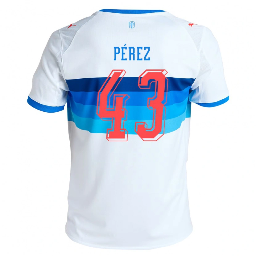 Danxen Dzieci Amaro Pérez #43 Biały Błękitny Domowa Koszulka 2026/27 Koszulki Klubowe