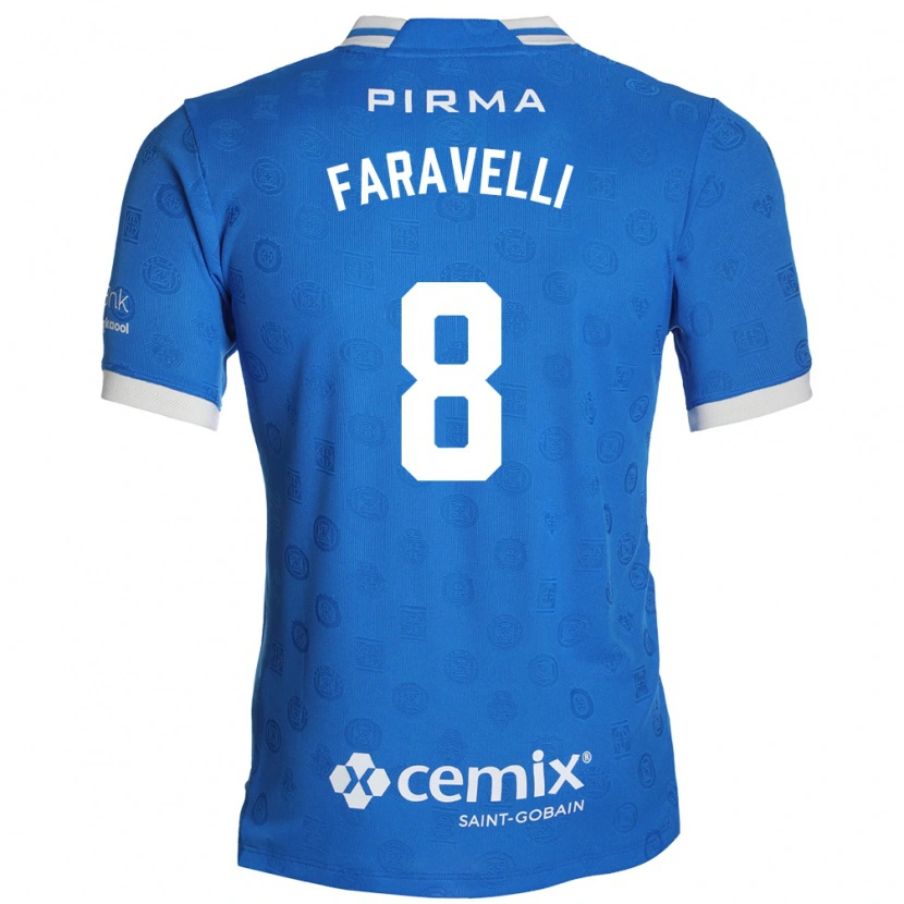 Danxen Dzieci Lorenzo Faravelli #8 Niebieski Biały Czerwony Domowa Koszulka 2026/27 Koszulki Klubowe
