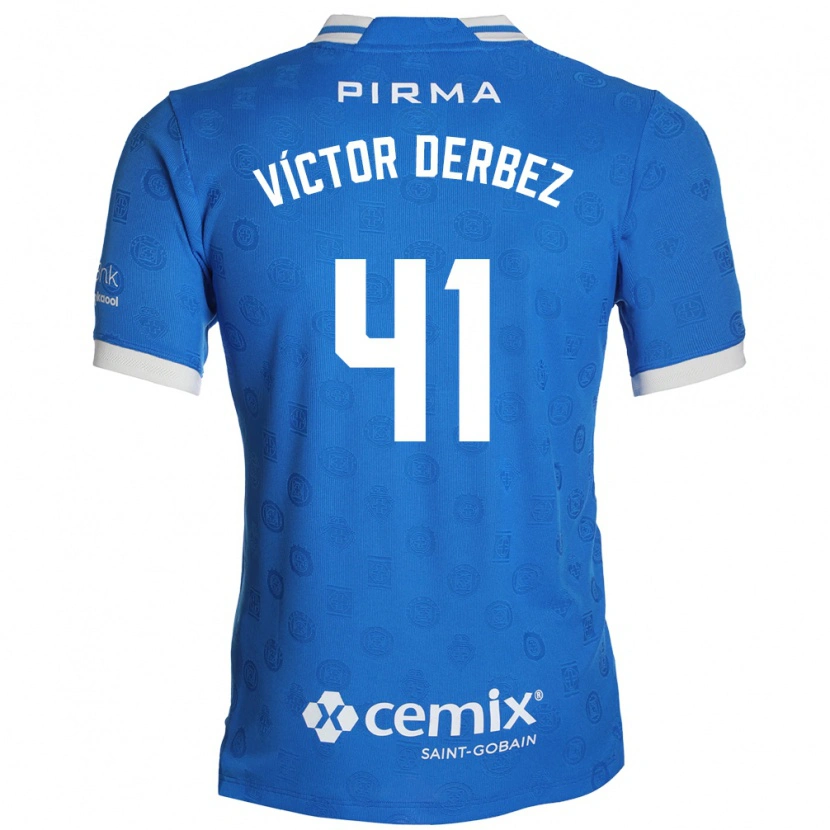 Danxen Dzieci Louis Víctor Derbez #41 Niebieski Biały Czerwony Domowa Koszulka 2026/27 Koszulki Klubowe