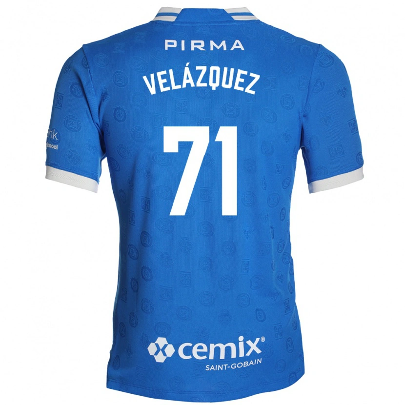 Danxen Dzieci Víctor Velázquez #71 Niebieski Biały Czerwony Domowa Koszulka 2026/27 Koszulki Klubowe