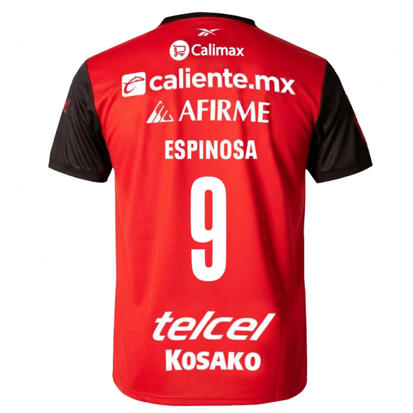 Danxen Dzieci Daniela Espinosa #9 Czarny Czerwony Domowa Koszulka 2026/27 Koszulki Klubowe