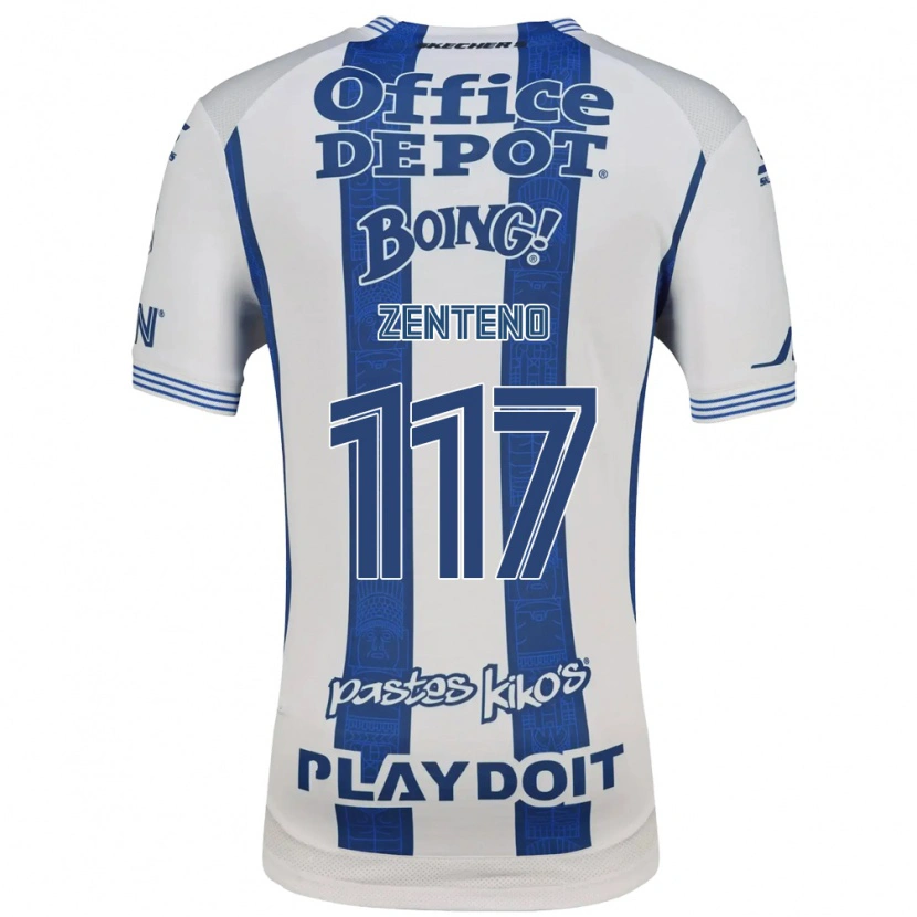 Danxen Dzieci Gustavo Zenteno #117 Biały Granatowy Domowa Koszulka 2026/27 Koszulki Klubowe