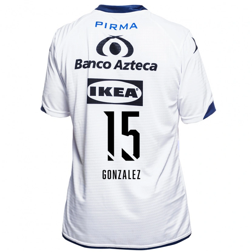 Danxen Dzieci Jaqueline González #15 Biały Czarny Niebieski Domowa Koszulka 2026/27 Koszulki Klubowe