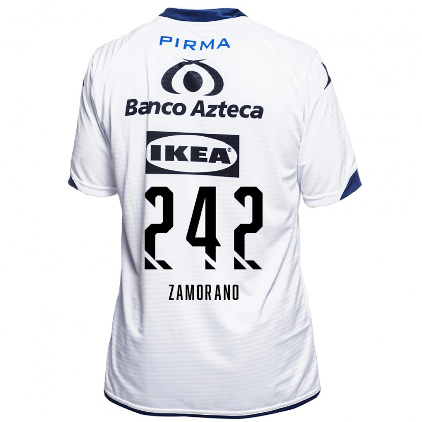 Danxen Dzieci Leonardo Zamorano #242 Biały Czarny Niebieski Domowa Koszulka 2026/27 Koszulki Klubowe