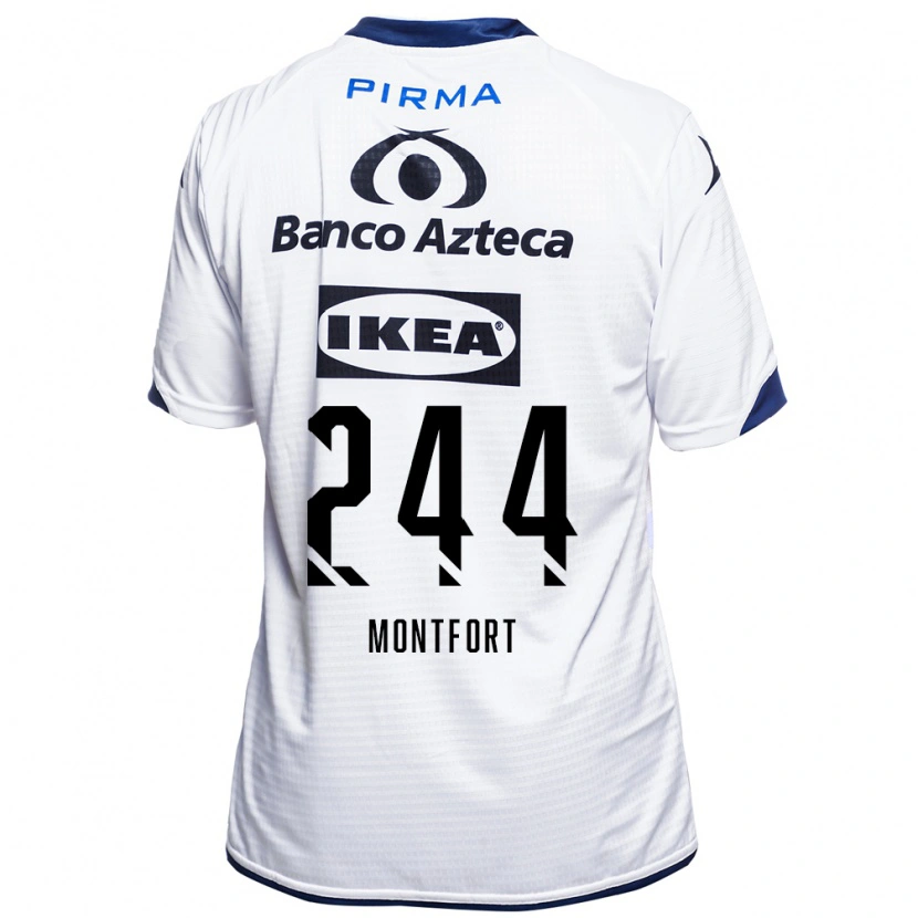 Danxen Dzieci Bruno Montfort #244 Biały Czarny Niebieski Domowa Koszulka 2026/27 Koszulki Klubowe