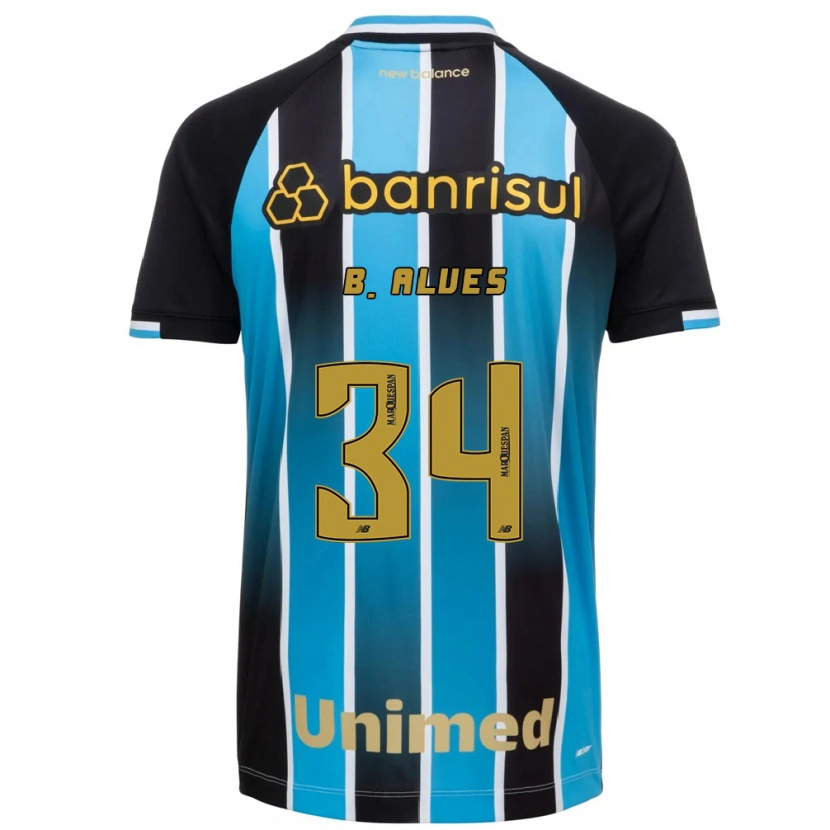 Danxen Dzieci Bruno Alves #34 Niebieski Brązowy Czarny Domowa Koszulka 2026/27 Koszulki Klubowe